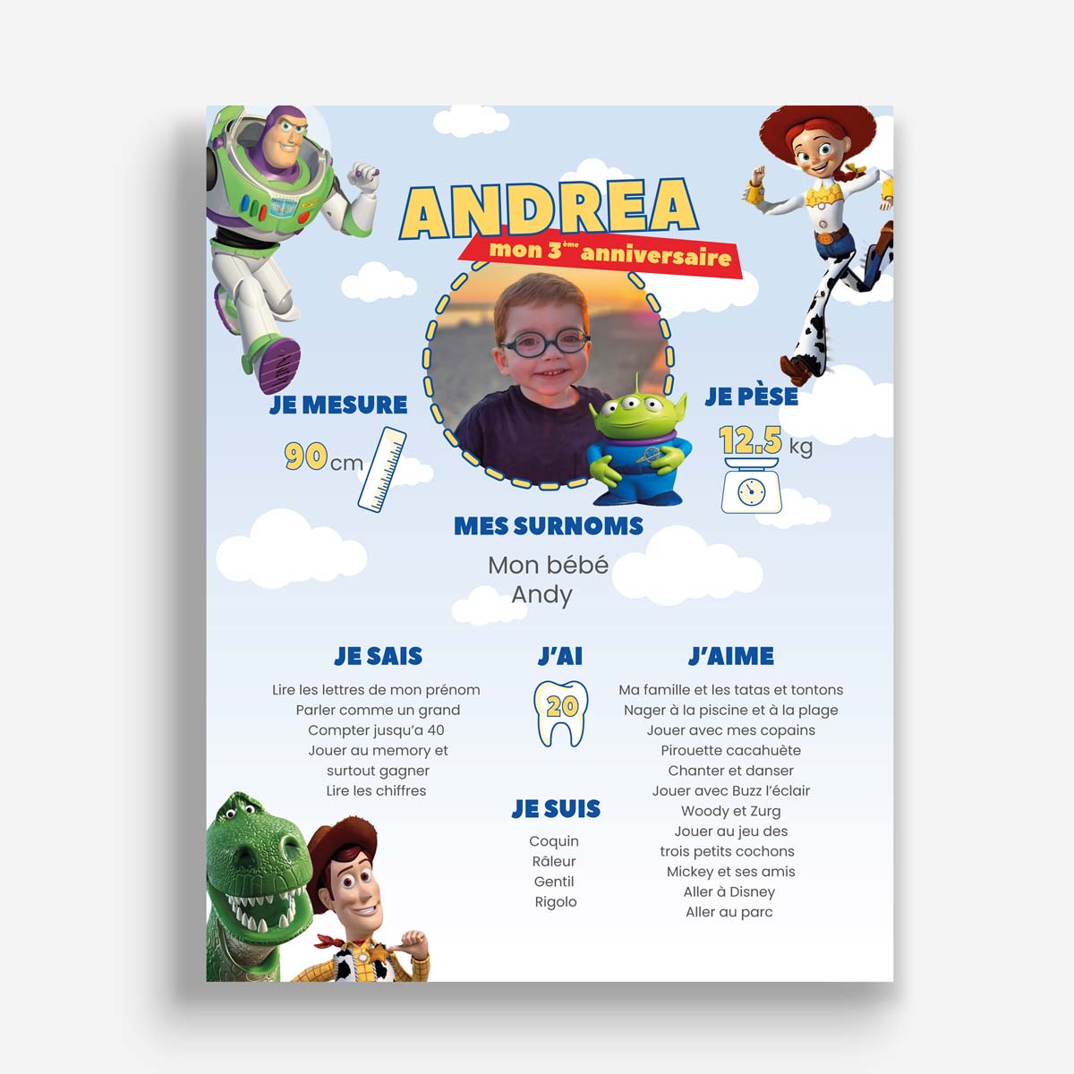 Affiche personnalisée «  À propos de moi » plusieurs thèmes disponibles