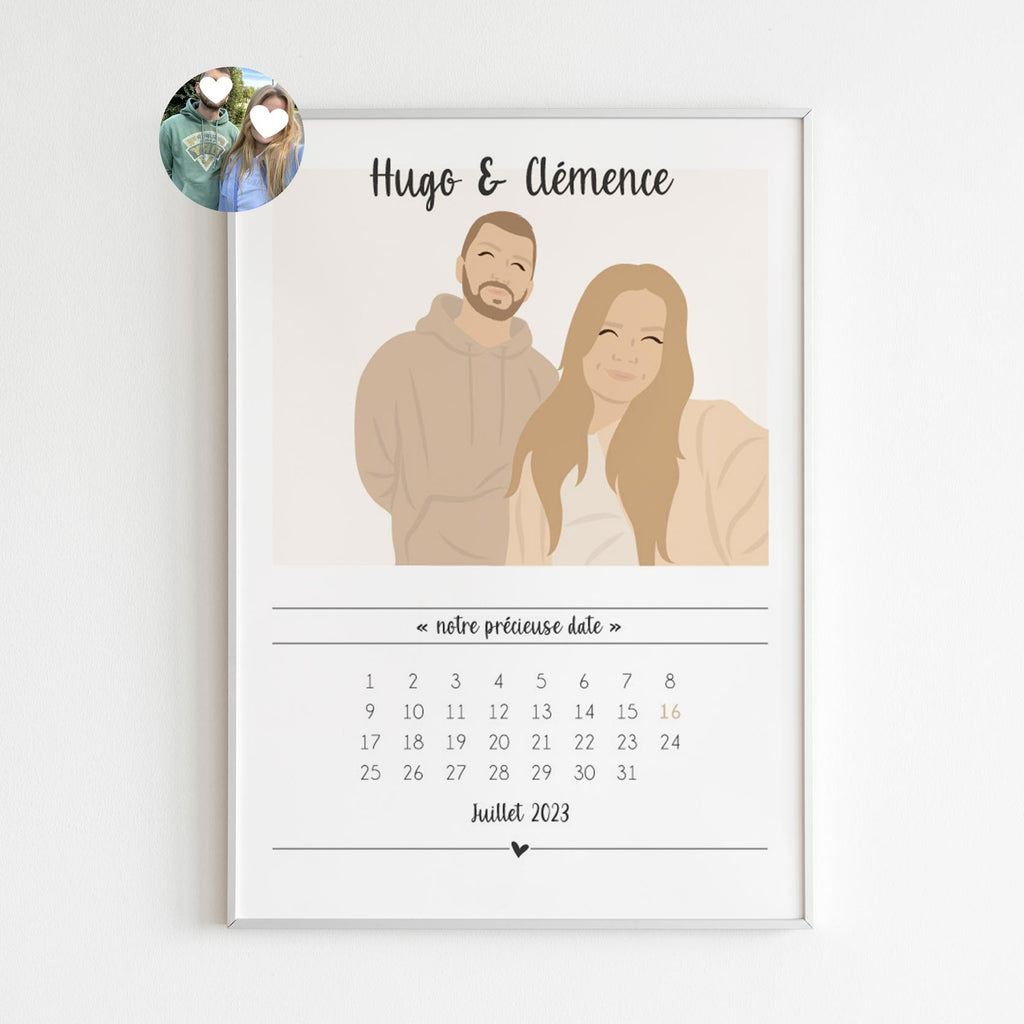 Affiche personnalisée pour couple, cadeau couple à personnaliser - meiandcia