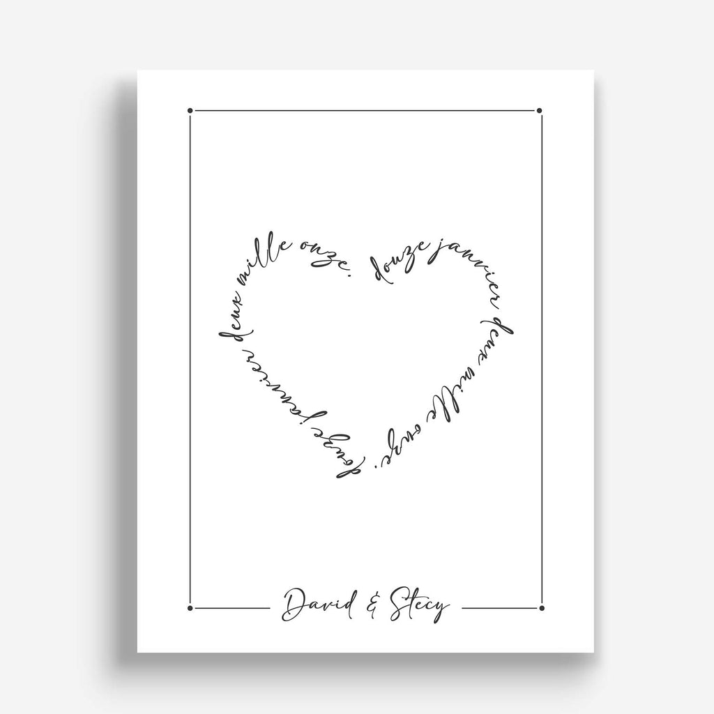 Affiche personnalisée pour couple, cadeau couple à personnaliser - meiandcia
