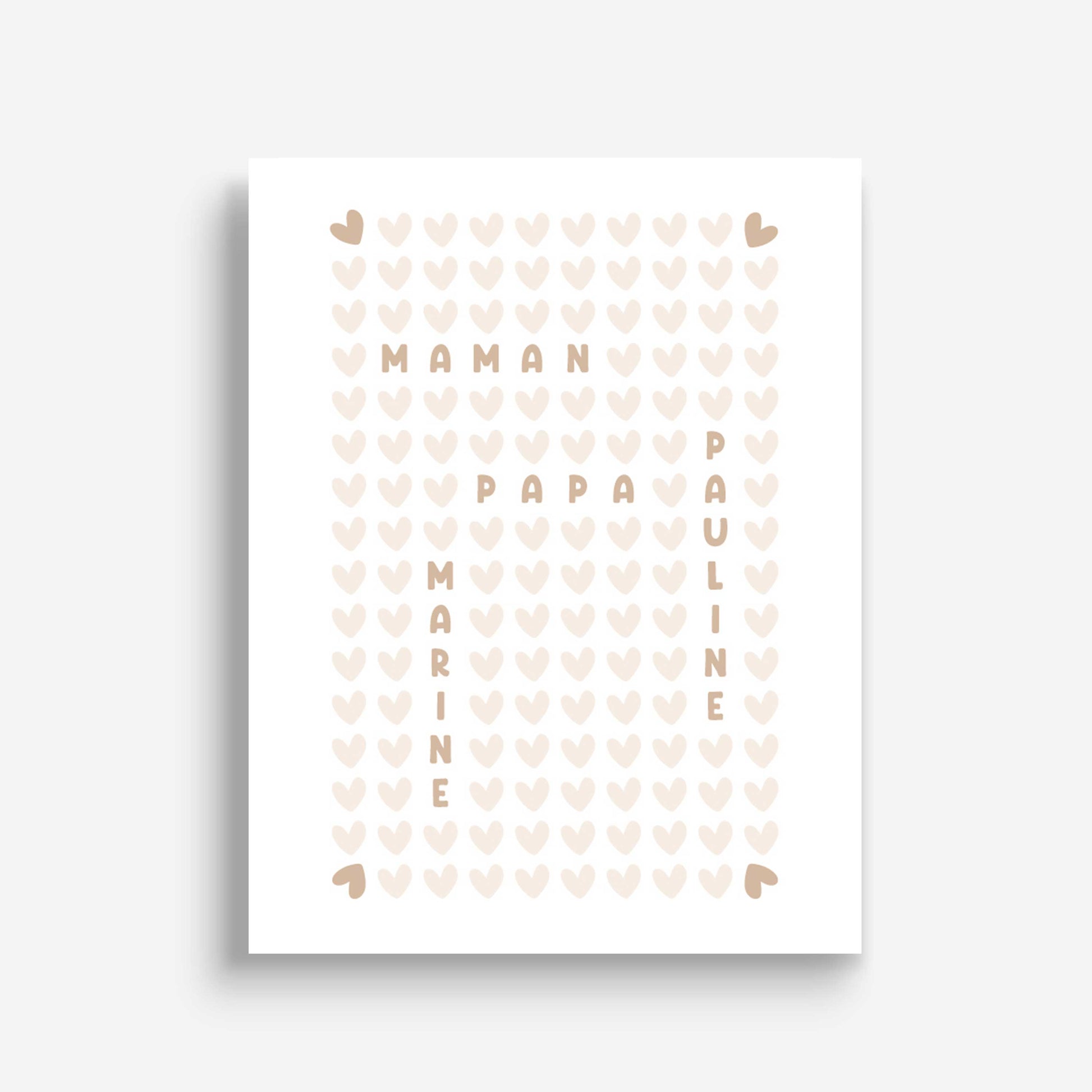 Affiche personnalisée - Prénoms Famille