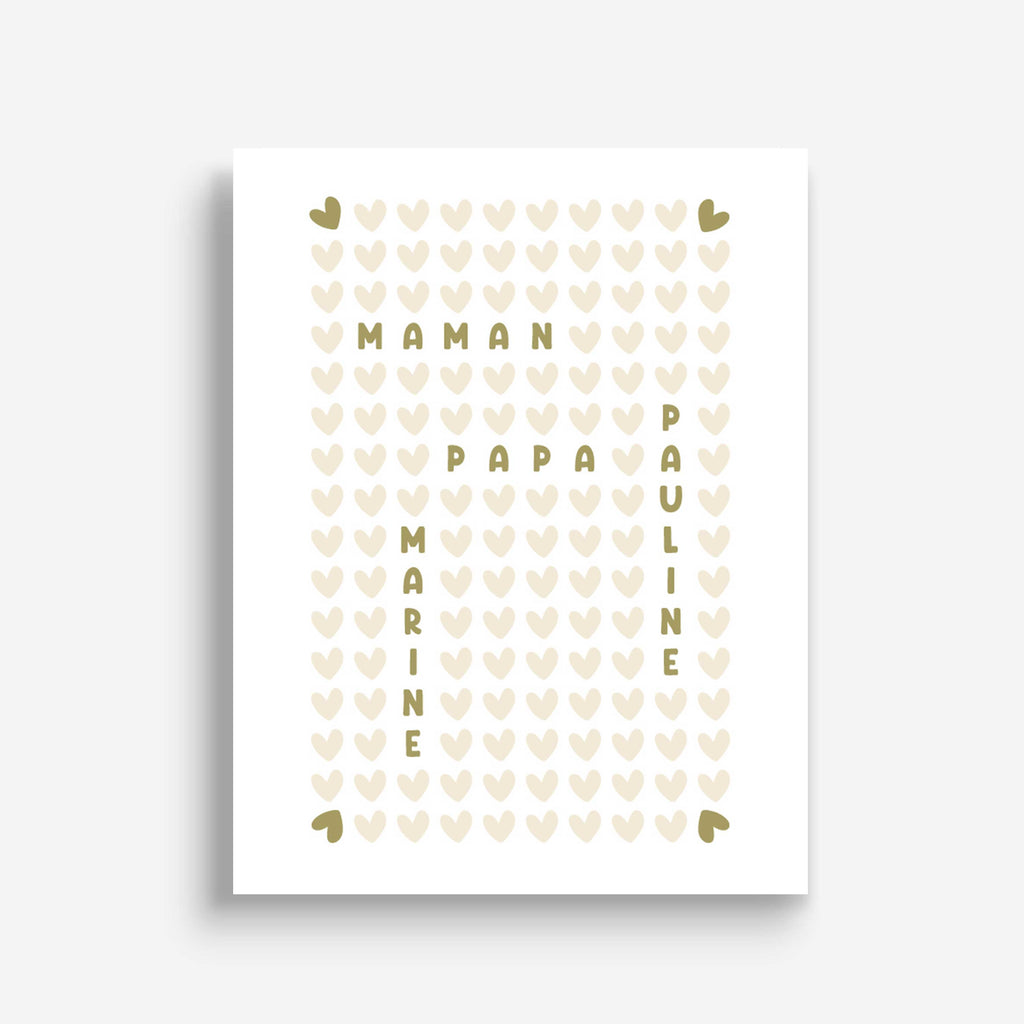 Affiche personnalisée - Prénoms Famille