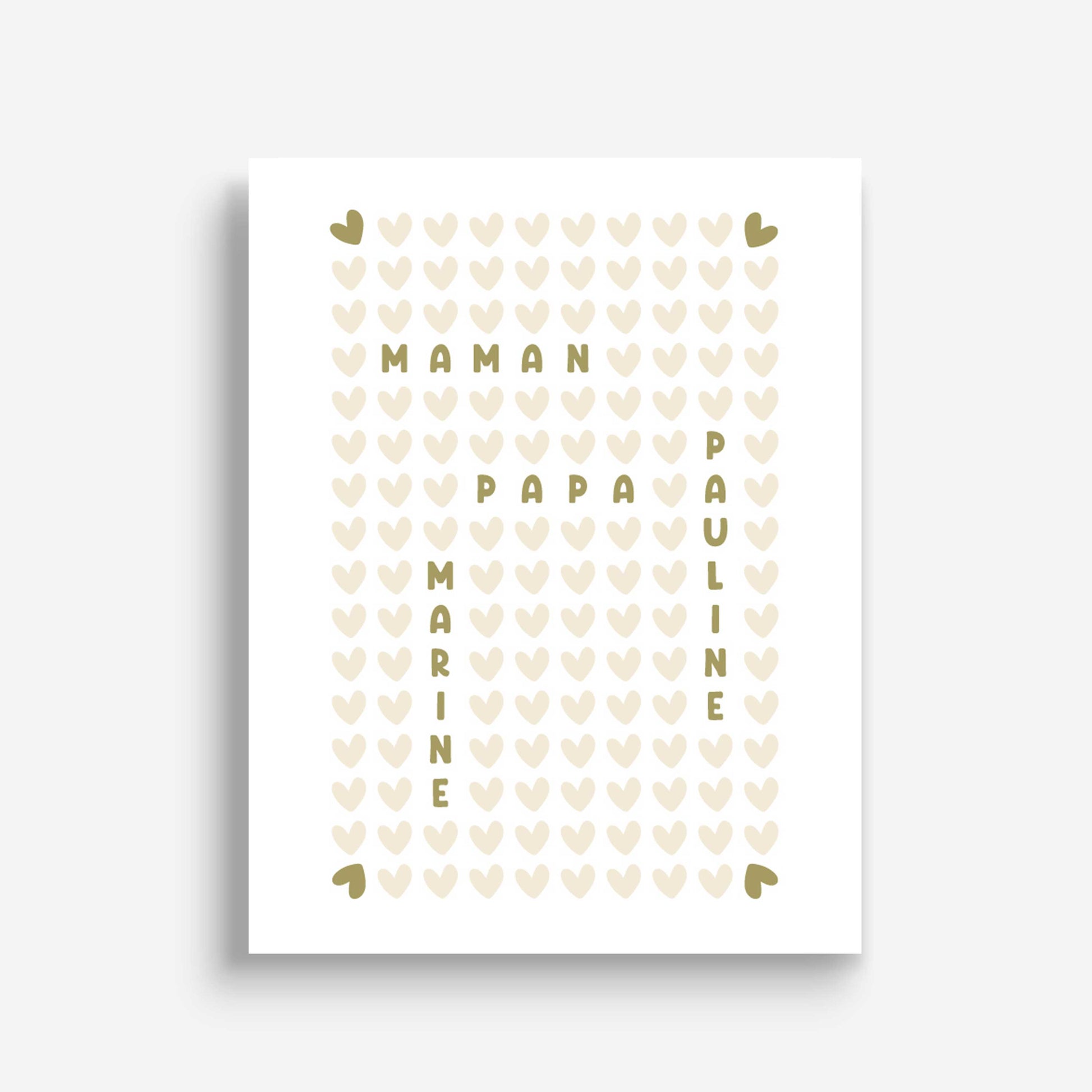 Affiche personnalisée - Prénoms Famille