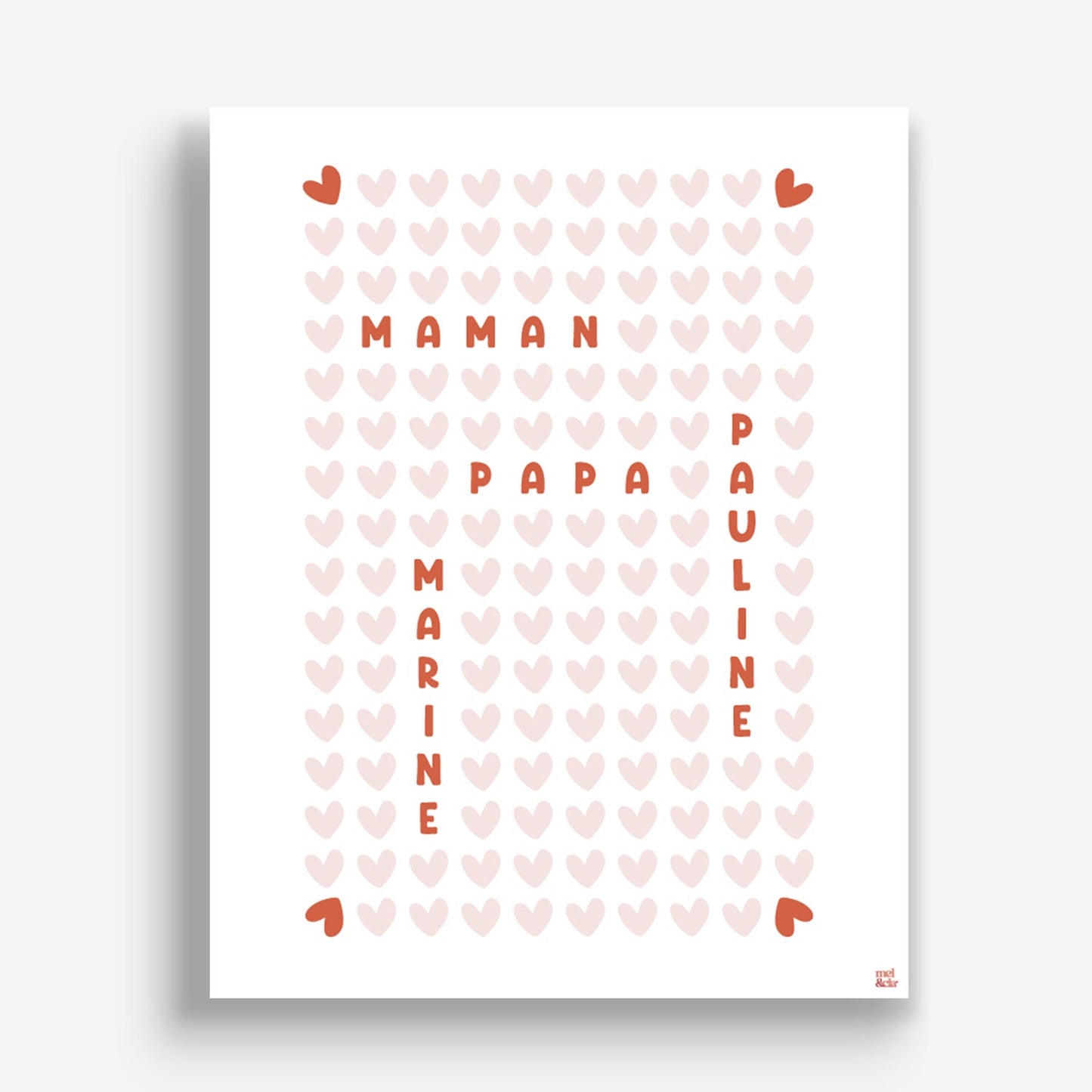 Affiche personnalisée - Prénoms Famille