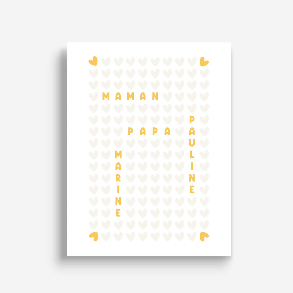 Affiche personnalisée - Prénoms Famille