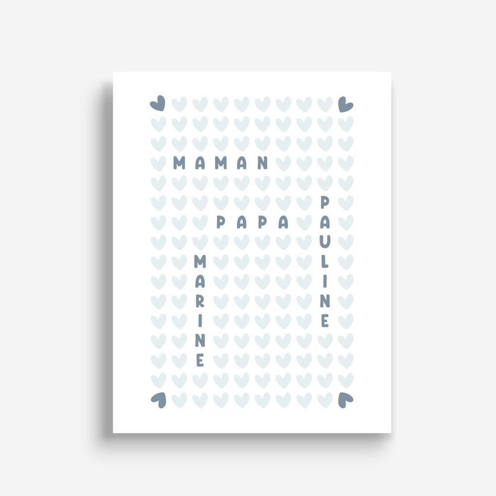 Affiche personnalisée - Prénoms Famille