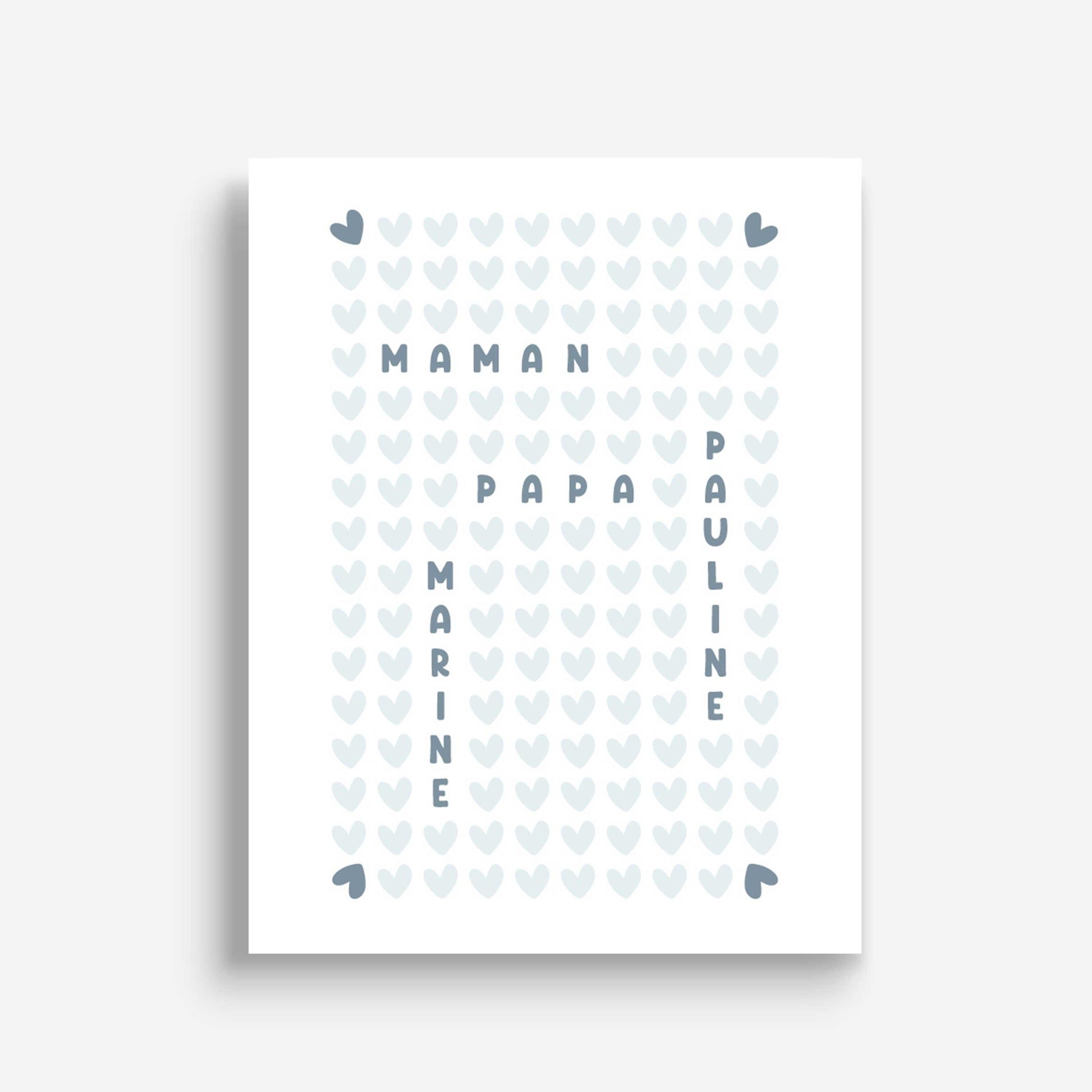 Affiche personnalisée - Prénoms Famille