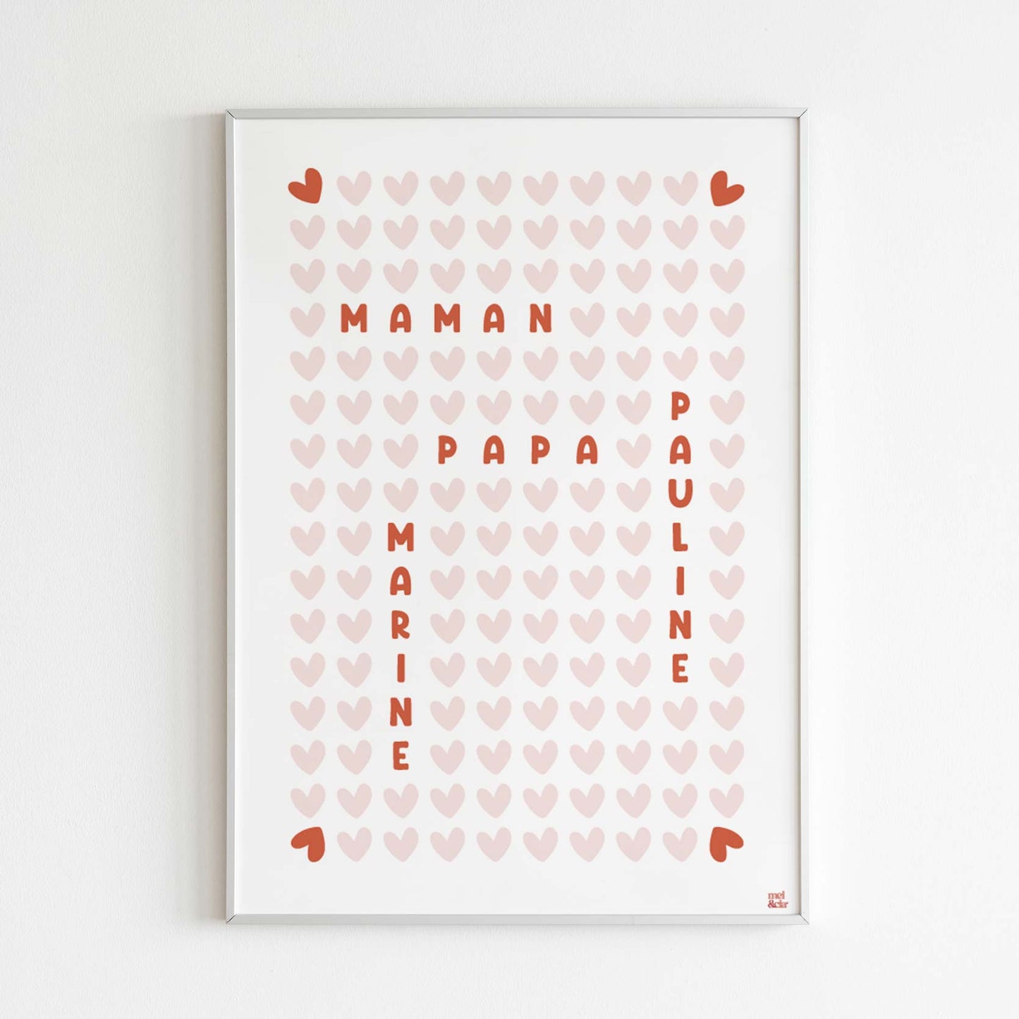 Affiche personnalisée - Prénoms Famille
