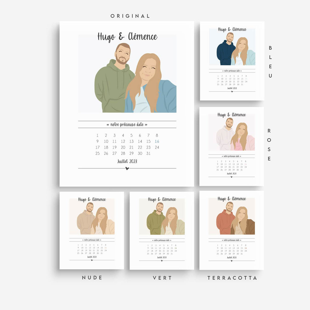 Affiche personnalisée pour couple, cadeau couple à personnaliser - meiandcia