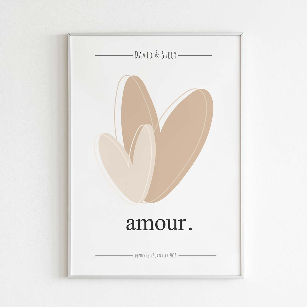 Affiche personnalisée pour couple, cadeau couple à personnaliser - meiandcia