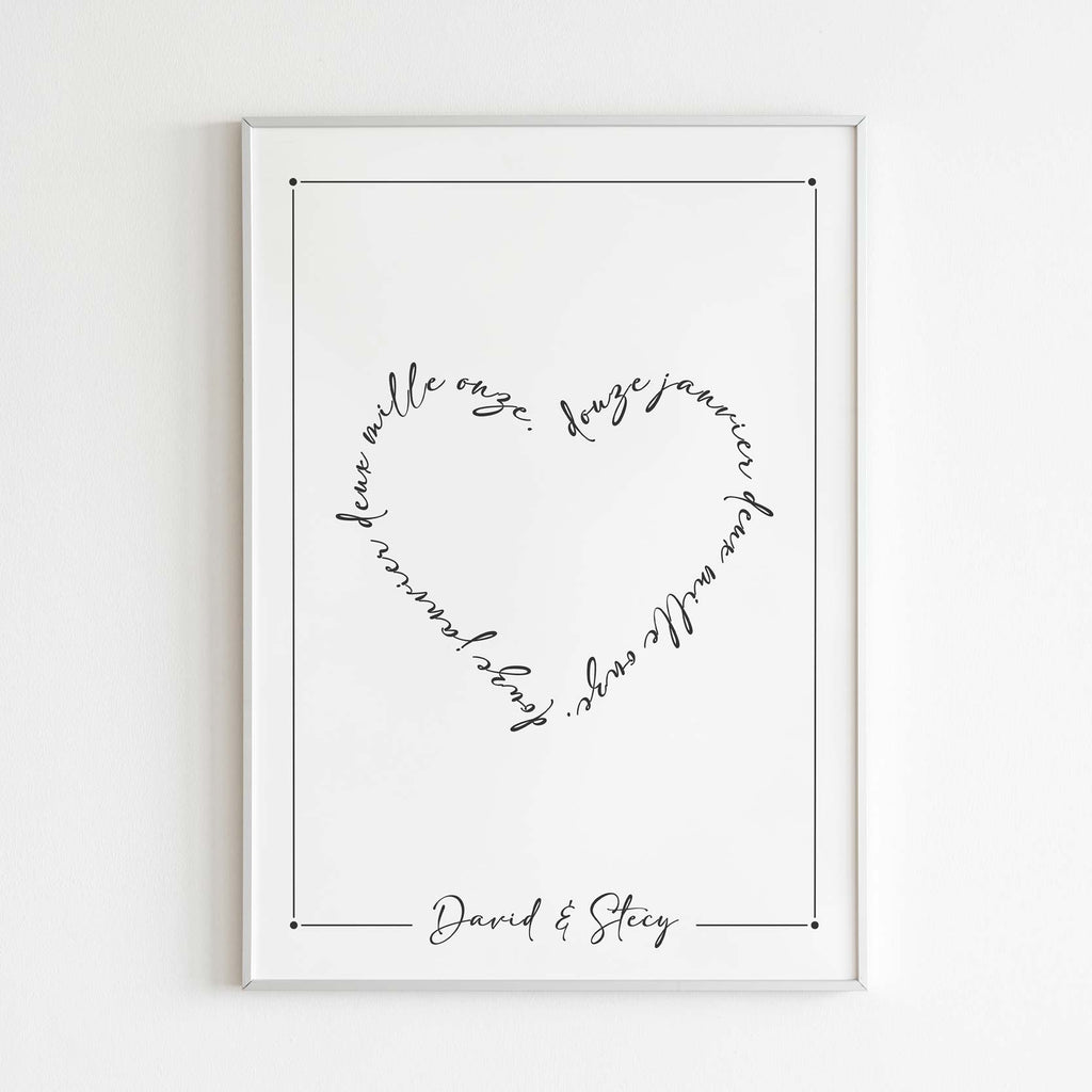 Affiche personnalisée pour couple, cadeau couple à personnaliser - meiandcia