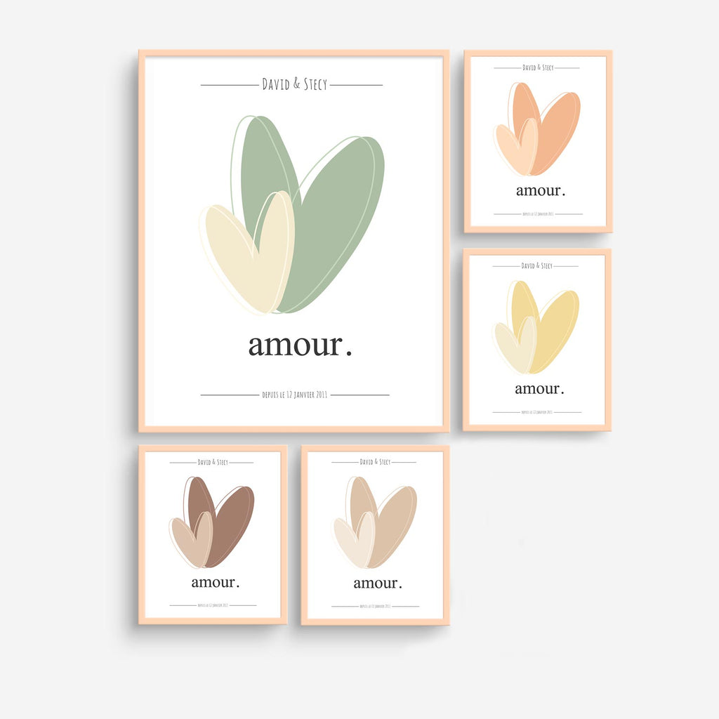 Affiche personnalisée pour couple, cadeau couple à personnaliser - meiandcia